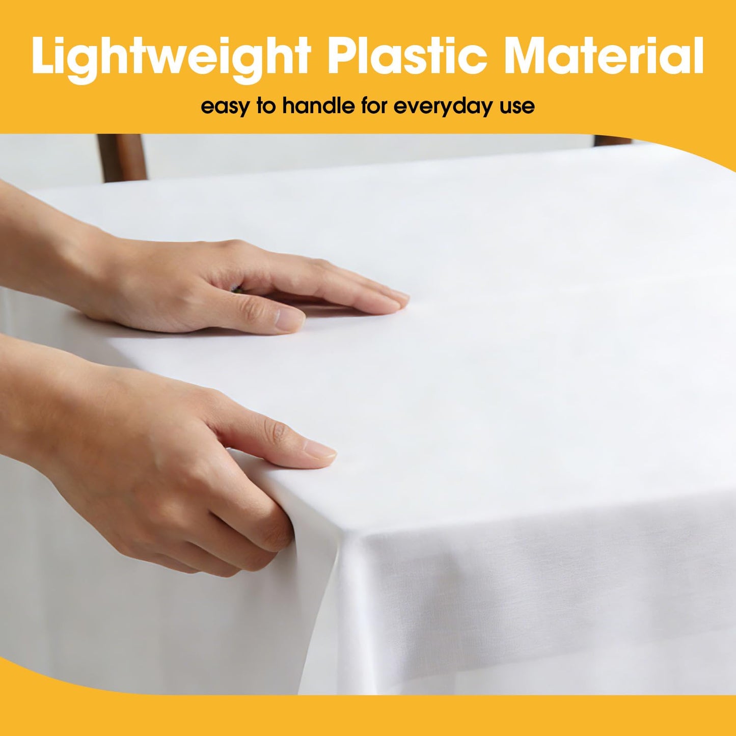 Niuara White Plastic Table Cover Roll - 54IN x 100FT, Table Cloth for Rectangle Table with Slide Cutter, Plastic Table Cloth Disposable with Cut-to-Size Design for Weddings, Banquets, Parties