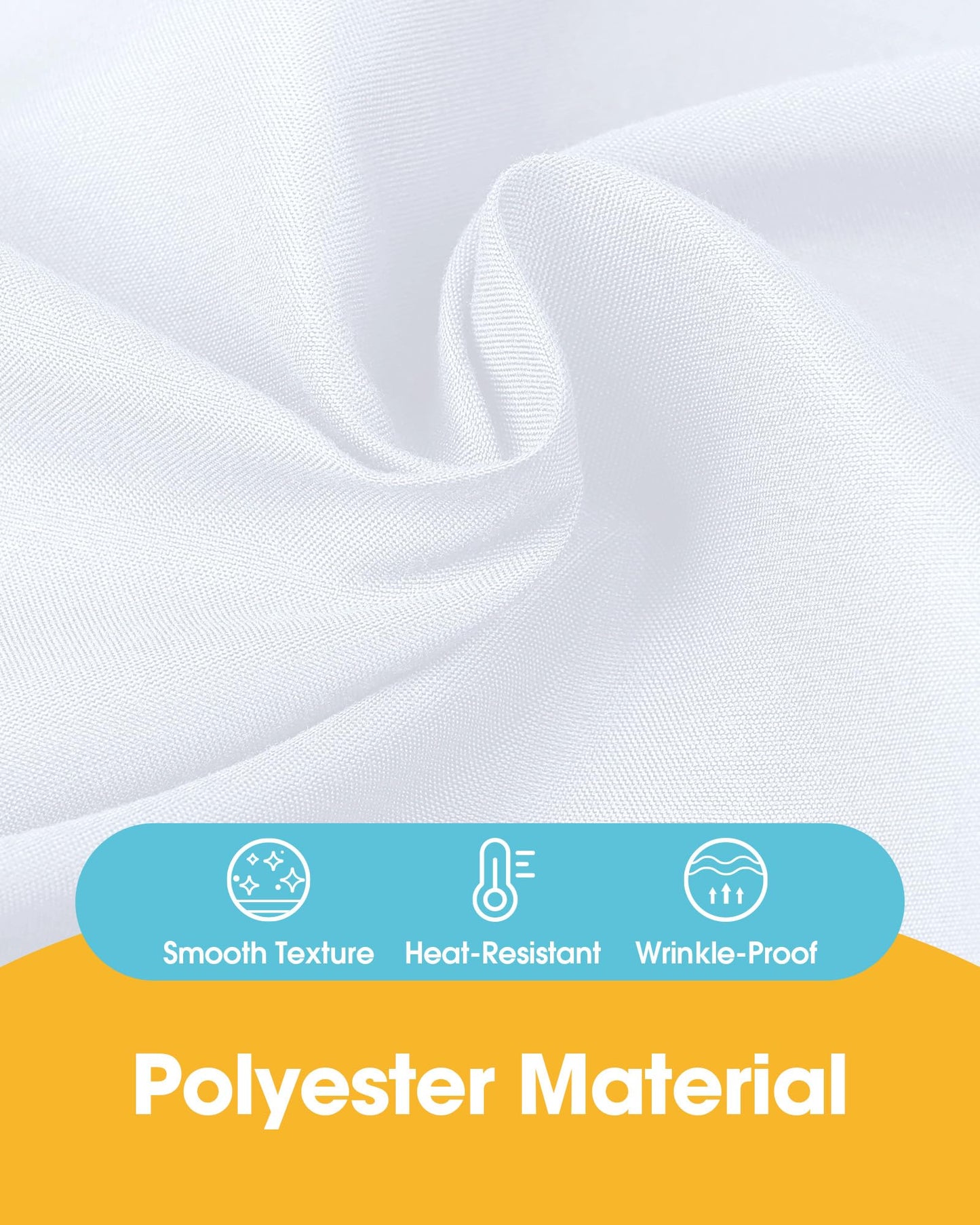 Niuara White Rectangle Table Cloth - 6 Pack, 60" x 84" Washable Polyester Tablecloth for 5FT Tables, Wrinkle-Resistant Table Cover for Weddings & Parties